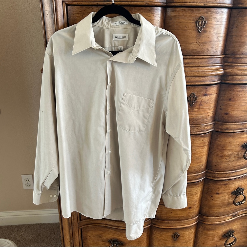 Men’s long sleeve oxford shirt XL Van Heusen Neck 17 1/2, 34-35